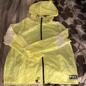 Neon yellow and white wind breaker PINK